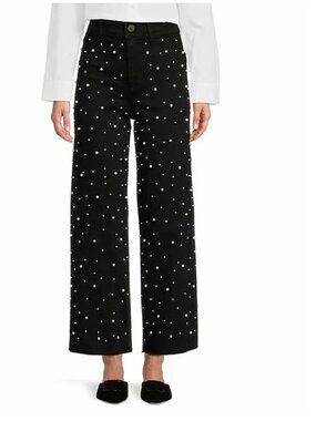 Antonio Melani Alexandra Pearl Wide Leg Crop Denim Jeans